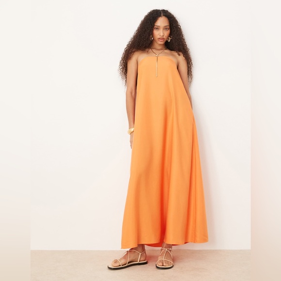 ASOS Dresses & Skirts - ASOS DESIGN cupro bandeau maxi dress in papaya